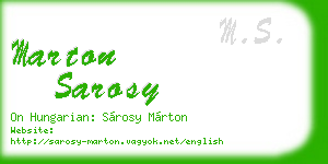 marton sarosy business card
