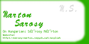 marton sarosy business card